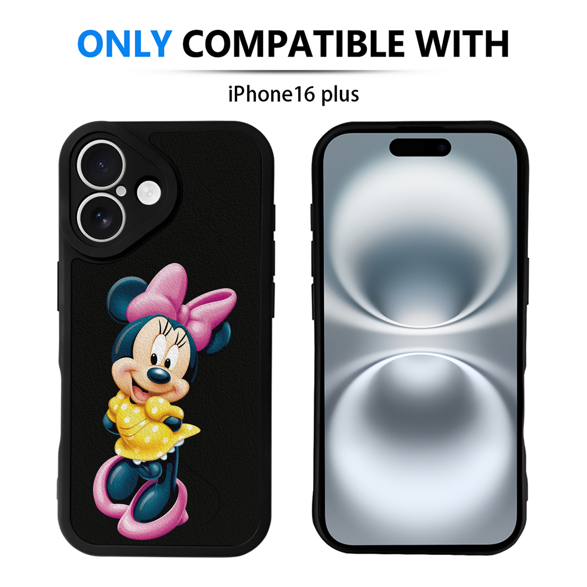 （画像用） ミッキーマウス Mickey Mouse 【iPhone 16シリーズ対応】シリコンスマホケース（レザー調） 材質：シリコン